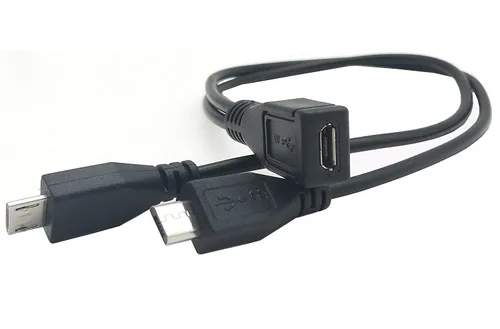 Vista 6 de Cable divisor micro USB, micro USB 1 hembra a 2 machos, cable de carga de extensión divisor en Y para Galaxy S5 i9600 S4 I9500 Note2