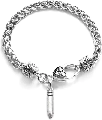 Vista 9 de Inspired Silver - Pulsera de plata con dije personalizado y circonitas cúbicas.