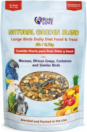 Vista 18 de Birds LOVE Natural Garden Blend - Alimento para pájaros pequeños, 2 libras, empaquetado a mano en Estados Unidos, mezcla natural con frutas
