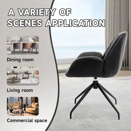 Vista 7 de Sillas de Comedor Modernas Sillas de Comedor Modernas 6 Sillas de Comedor Cuero Negro Moderno