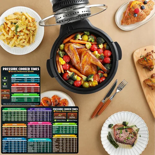 Vista 6 de Hoja magnética de trucos Instantpot, tabla de tiempos de cocción instantánea, accesorios de olla a presión, folleto de guía de cocina Instapot