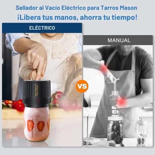 Vista 2 de LOVE MOMENT - Kit de sellador al vacío eléctrico para tarros Mason para tarro Mason de boca ancha y boca regular