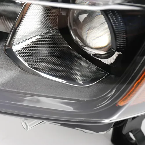 Vista 6 de FIONE - Para Jeep Grand Cherokee Conjunto de Faros Delanteros 2017 2018 2019 2020 2021 [Modelo Halógeno] Carcasa Negra Faros Proyectores Cabeza