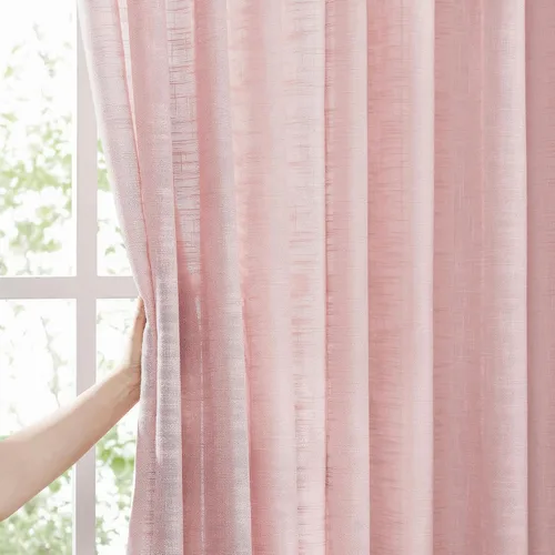 Vista 11 de FMFUNCTEX Cortinas semitraslúcidas de lino para dormitorio, cortinas blancas de 45 pulgadas de largo para sala de estar, cortinas cortas con ojales