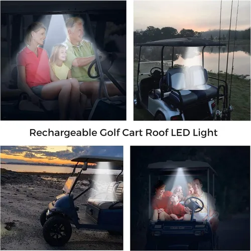 Vista 3 de Palo de techo universal para carrito de golf en cualquier lugar, luz LED de un solo toque se adapta a carritos Club Car, adelante, precedente, EZGO