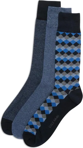 Vista 4 de Cole Haan Men's Dress Socks - Patterned Crew Socks (3 Pack)