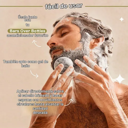 Vista 4 de Detox Solid Shampoo Bar (6.7 oz) Champú de limpieza profunda sin perfume Vegano, sin sulfatos, respetuoso con el medio ambiente Cuidado
