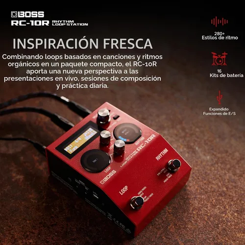 Vista 3 de BOSS RC-10R Rhythm Loop Station Bucle basado en canciones y ritmos dinámicos en un espacio pequeño 280 estilos preestablecidos 16 kits