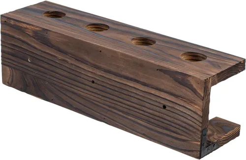 Vista 7 de MyGift Soporte de madera para bate de béisbol y estante de exhibición de bolas, estantes flotantes de recuerdos deportivos montados en la pared