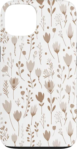 Vista 7 de Floral Flowers Wildflowers Garden Botanical Love Beige White Case for iPhone 16