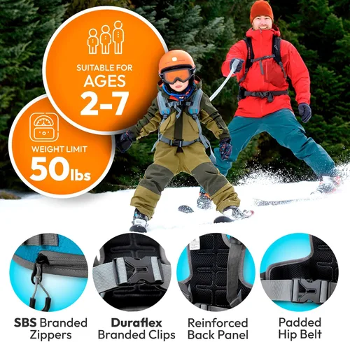 Vista 5 de Sklon Entrenador de arnés de esquí y snowboard para niños - Correa de entrenamiento Enseñe a su hijo los fundamentos del esquí Snowboarding