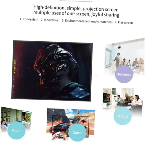 Vista 5 de SHINEOFI Polyester Projector Screen for Indoor Outdoor Movie Home Office Use HD Projection