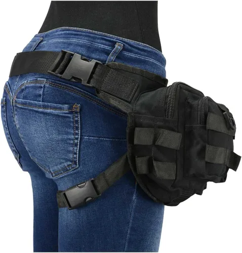 Vista 3 de Milwaukee Leather MP8841 - Bolsa de muslo táctica para ocultar y transportar con cinturón