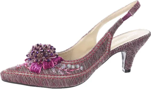 Vista 4 de SIMPLY COUTURE Zapatos de vestir cómodos de tacón bajo para mujer con puntera cerrada y lazo