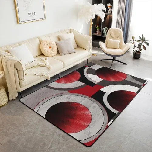 Vista 23 de Alfombra de área en espiral colorida de 3 x 5 pies, abstracta y moderna geométrica, decoración de remolinos, antideslizante, para hombres, mujeres