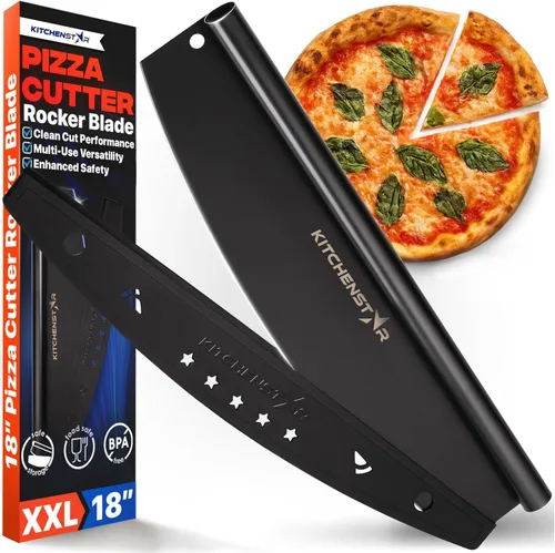 Vista 14 de Cortador de Pizza KitchenStar - Cuchillo de corte de acero inoxidable 304 con hoja súper afilada, mecanismo de eje anti-vacilación, mango ergonómico