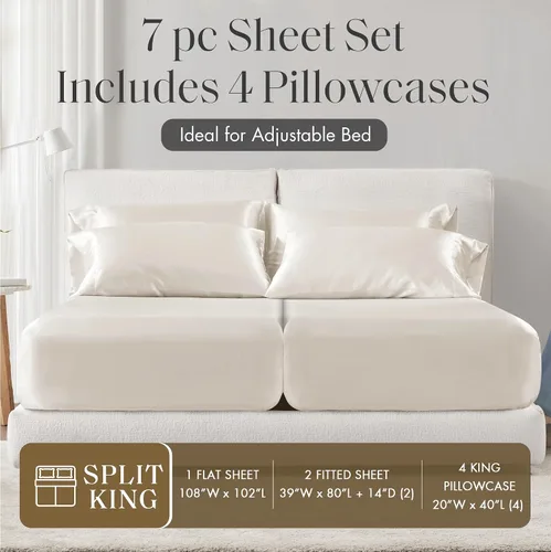 Vista 315 de Madison Park Essentials - Juego de sábanas de satén de lujo y sedoso con brillo natural, bolsillo elástico de 14 pulgadas para colchones de hasta 16