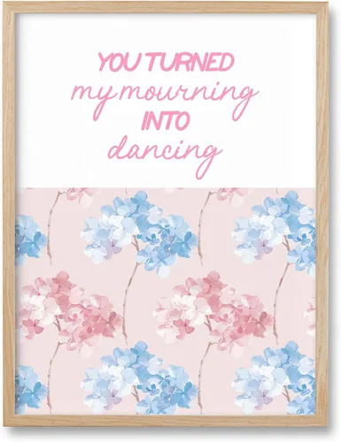 Vista 18 de HesenDot Blue Coquette Bible Verbs You Turned My Mourning into Dancing - Juego de 1 12x16 Inch, You Turned My Mourning into Dancing Blue Canvas