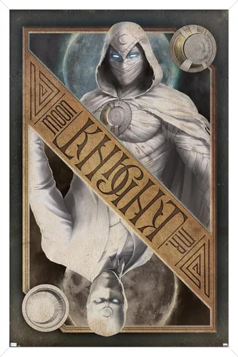 Vista 14 de Trends International Marvel Moon Knight - Póster de pared de tarjetas, 14.725 x 22.375 pulgadas, versión enmarcada de madera de granero