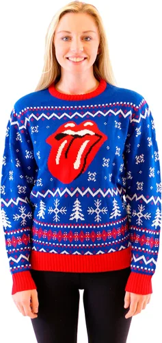Vista 2 de Rolling Stones Suéter de Navidad feo con lengua clásica para adulto