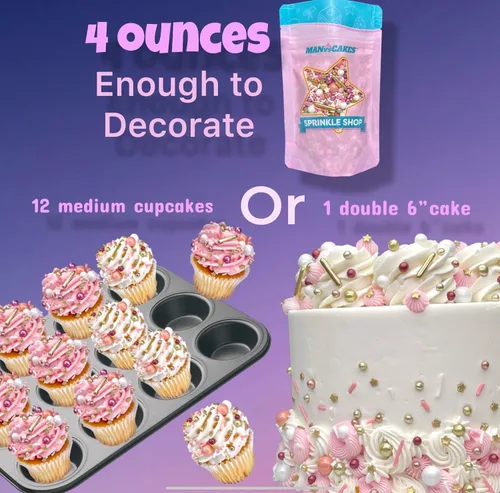 Vista 5 de Manvscakes Mezcla de espolvoreo para servicio de labios Gránulos de San Valentín Gránulos de galletas Gránulos para pasteles Gránulos rosa