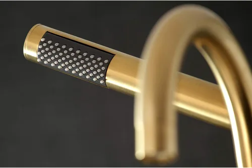 Vista 4 de Kingston Brass AE8107DL - Llenador de bañera con ducha de mano, latón cepillado