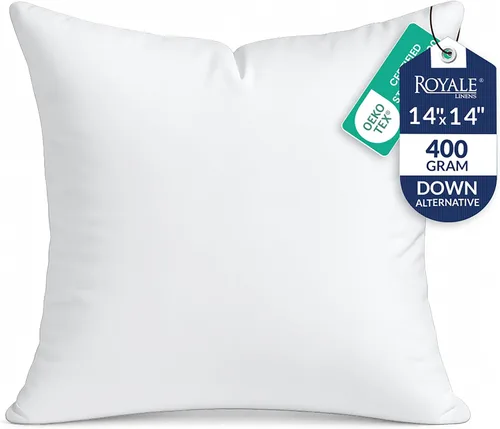 Vista 26 de ROYALE LINENS Relleno de almohada de 14 x 18 pulgadas, relleno alternativo de plumón, paquete de 1 almohada rectangular, almohadas de cama y sofá