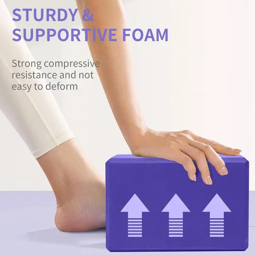 Vista 4 de EVA Foam Blocks for Pilates Workout, Stretching, Meditation - Yoga Block for Flexibility, Balance, Spine Strength, Non-slip and Lightweight Exercise