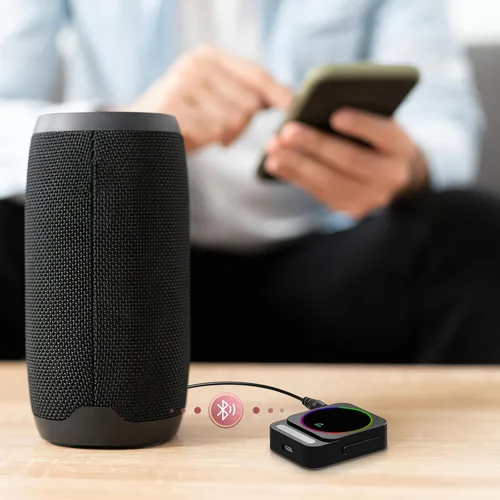 Vista 8 de LOFICOPER Adaptador AUX Bluetooth 5.3 para automóvil, receptor de audio Bluetooth inalámbrico, receptor de música con cancelación de ruido