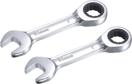 Vista 10 de uxcell Llave combinada de trinquete rechoncha de 0.236 in métrica 72 dientes 12 puntos herramientas terminadas en caja, CR-V 2 piezas