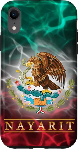 Vista 24 de Funda para iPhone 16 Nayarit con la bandera de México, funda orgullosa de las raíces mexicanas