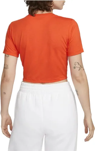 Vista 2 de Nike Sportswear Essential - Camiseta corta ajustada para mujer, talla S, naranjablanco, Naranja