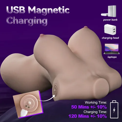 Vista 6 de Muñeca sexual realista de 23 libras con pechos enormes y trasero gordo, juguete sexual masculino para hombres con 5 modos de empuje, canal vaginal