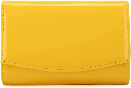 Vista 9 de CHARMING TAILOR Bolso de noche elegante clásico con solapa de charol, bolso de vestir elegante