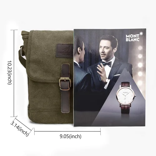 Vista 6 de TOPWOLF - Bolso bandolera pequeño de lona bolso cruzado de viaje casual para herramientas de trabajo bolsa de hombro soporte para teléfono celular