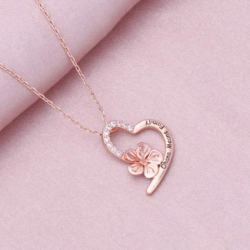 Vista 5 de FOTAP Ohana - Pulsera de flores de hibisco Ohana significa collar familiar OHANA Fans Jewelry BFF Jewelry