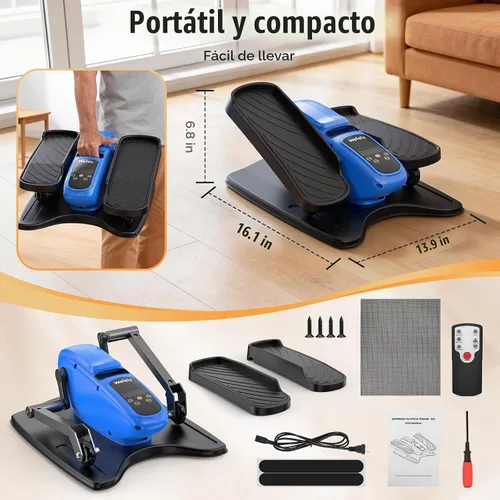 Vista 8 de Under Desk Elliptical Leg Exerciser While Sitting for Seniors Azul