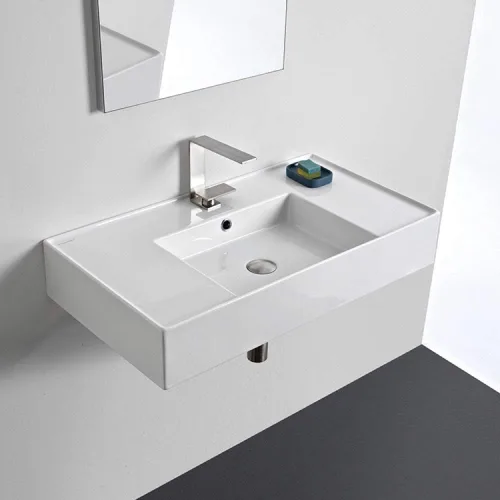Vista 8 de Scarabeo 5123-Fregadero de baño sin agujero, tamaño único, blanco