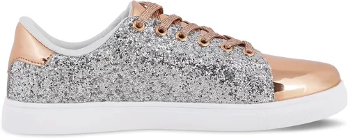 Vista 5 de Zapatos brillantes con lentejuelas brillantes para mujer, zapatos de tenis brillantes con diamantes de imitación con cordones