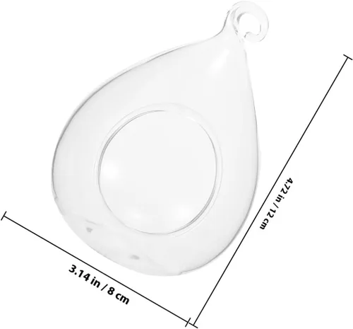 Vista 2 de SEWACC Soporte colgante de vidrio para plantas de aire de terrario para suculentas, maceta redonda de 5.3 in, jarrón de vidrio para decoración