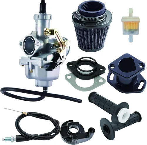 Vista 5 de Carburador PZ27 compatible con Honda XR100 XR100R CRF100F 4 tiempos CG 125CC 150CC 200CC 250CC Colector de admisión CNC filtro de aire de 1.496 in