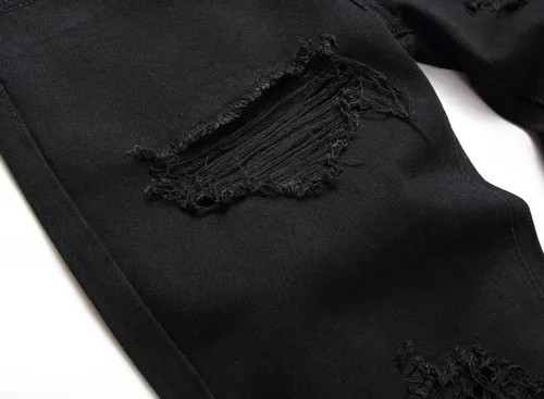 Vista 5 de OIIIO Pantalón vaquero de pierna recta rasgados para hombre