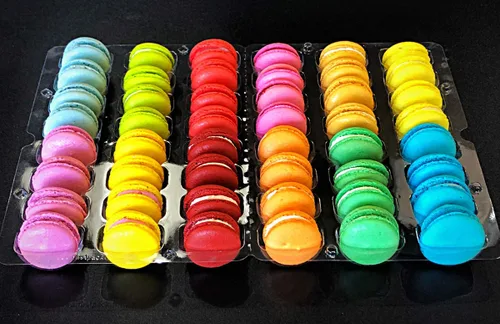 Vista 2 de 12 sombras de Macs Volumen #1 Color afrutado Macarons franceses sin gluten, 48 macarons surtidos