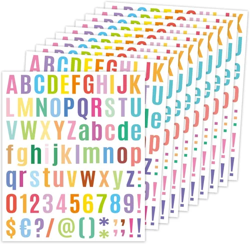 Vista 8 de Calcomanías de letras, Dizdkizd - Pequeñas calcomanías del alfabeto, calcomanías de vinilo impermeables de 1 pulgada, letras autoadhesivas, un