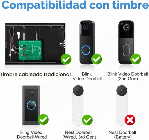 Vista 3 de SINGCALL Extensor de timbre inalámbrico para convertir con cable a