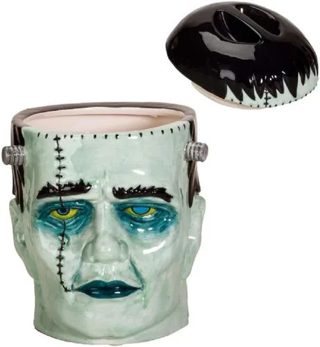 Vista 3 de Pacific Giftware Tarro de Galletas de Cerámica Cabeza de Frankenstein