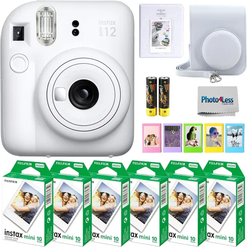 Vista 9 de Fujifilm - Paquete de cámara instantánea Instax Mini 12 con película instantánea Fujifilm Instax Mini (60 hojas) y accesorios que incluyen estuche