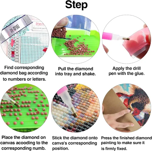 Vista 6 de LOMSIOY Kits de arte de diamantes 5D para adultos, kits de pintura de diamantes de tigre para principiantes, arte de diamantes de imitación