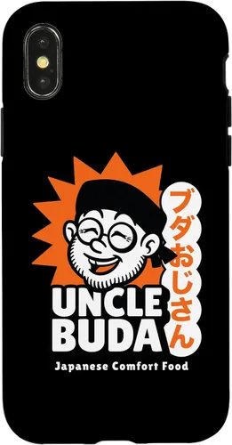 Vista 4 de iPhone 15 Uncle Buda Food Truck Texas Comida japonesa Funda con logotipo de Ojisan