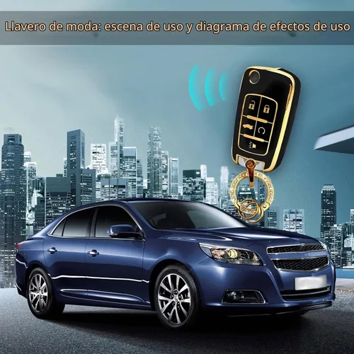 Vista 7 de Vrasly Compatible con funda para llavero Chevy con cordón para llavero Negro
